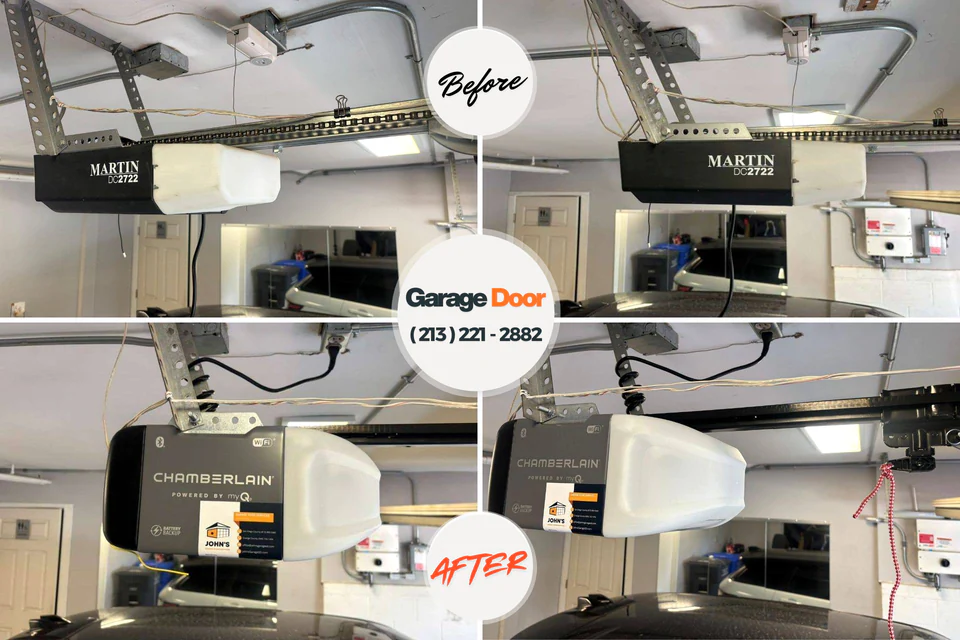 Before and after: garage door repair Mitchell County